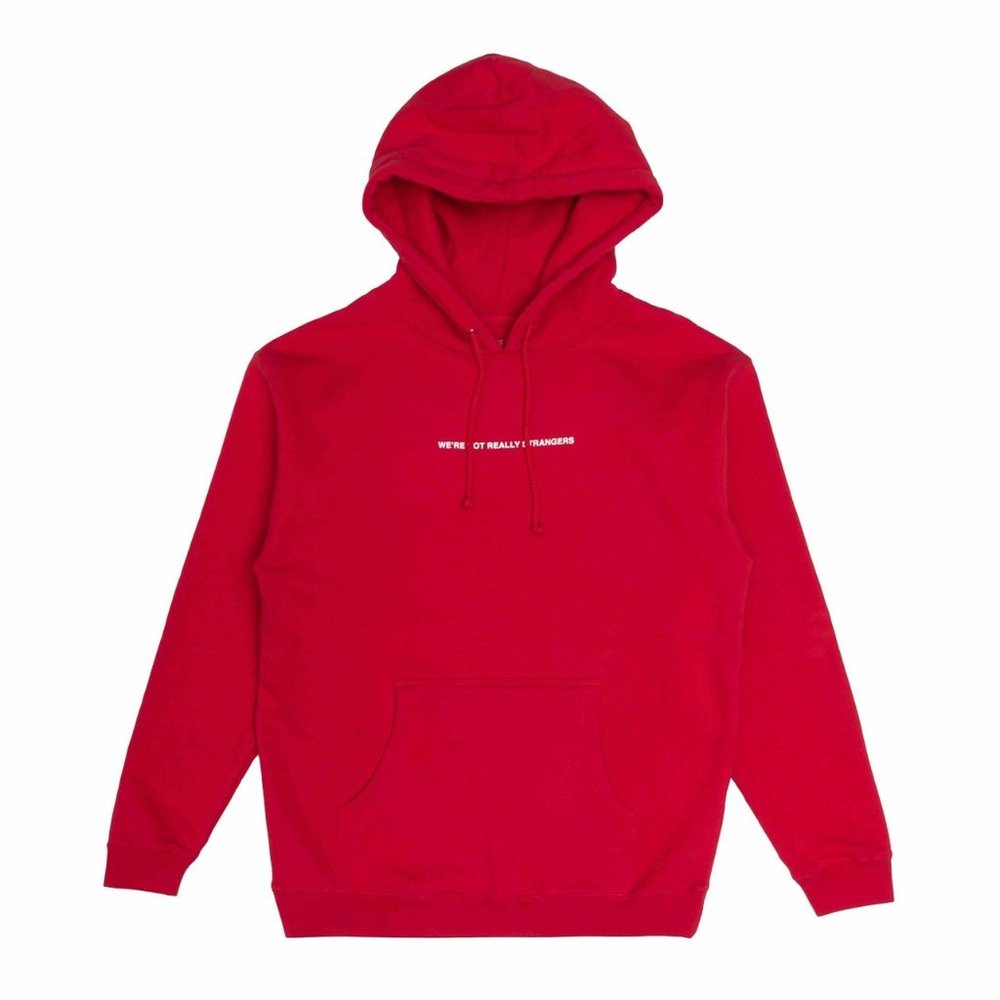 We're Not Really Strangers (WNRS) Red Hoodie L